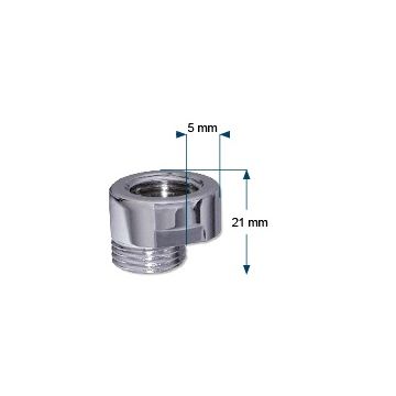 Krom tilgangsstykke 1/2" excentrisk 5 mm - 1 stk.