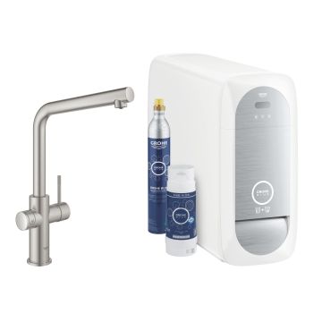 Grohe Blue Home Duo steel med L-tud  - Starter Kit