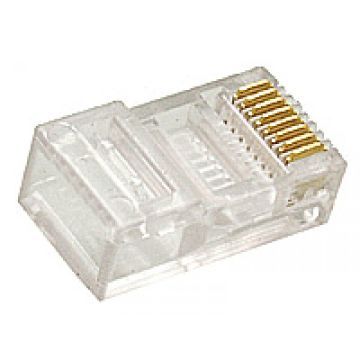 Modularstik RJ45 8P8C til både flad og rund kabel