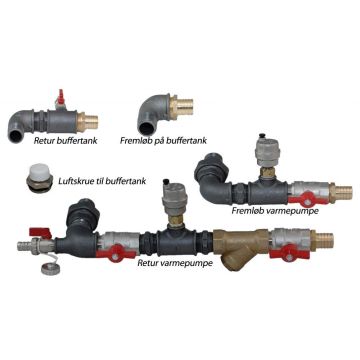 Monterings sæt luft/vand varmepumpe - Galvaniseret fittings