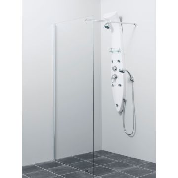 Fontana brusevæg fritstående walk-in Satin/klart glas