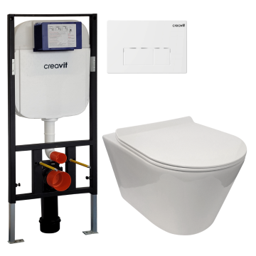 Creavit indbygningscisterne m/Bella 3 Rimless toilet