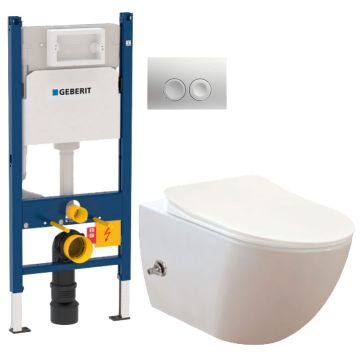 Geberit Delta indbygningscisterne m/Creavit douche toilet