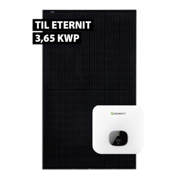 Growatt solcelleanlæg til eternit 3,65 kWp