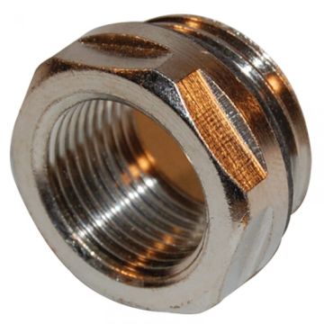 Krom Nippelmuffe til radiator 1/2"-3/8"